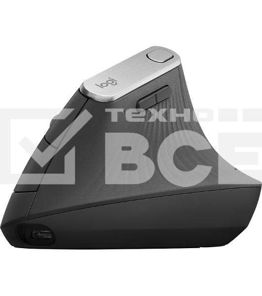 Мышь беспроводная/проводная Logitech MX Vertical графитовый, 4000 dpi, радиоканал, Bluetooth, USB, кнопки - 6
