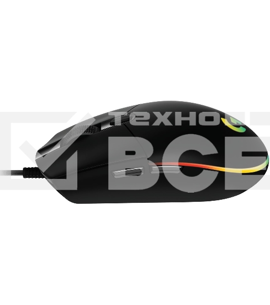 Мышь проводная Logitech G102 LIGHTSYNC черный, 8000 dpi, USB, кнопки - 6