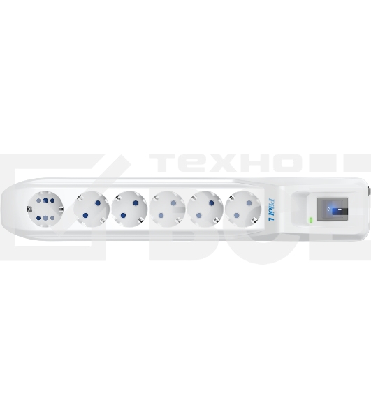 Сетевой фильтр Pilot L GP 6 розеток (5 евро + 1GP) 7 м/ Surge protector Pilot L GP 6 outlets (5 EUR + 1GP) 7 m white