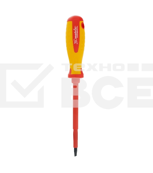 Отвертка Matrix Insulated, SL5,5 x 125 мм, CrMo, до 1000 В, двухкомп. рукоятка