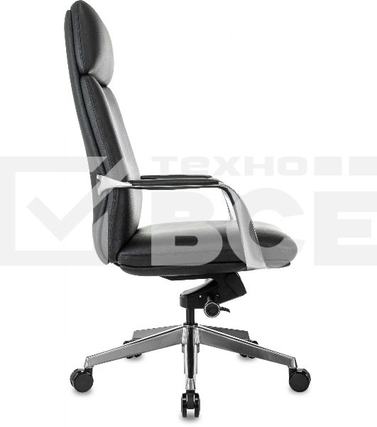 Кресло руководителя Бюрократ _VEGA черный кожа крестов. алюминий