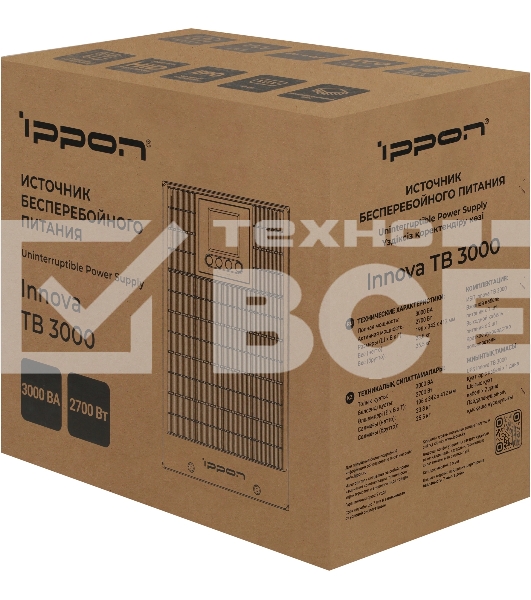 Источник бесперебойного питания Ippon Innova TBE 3000 2700Вт 3000ВА черный