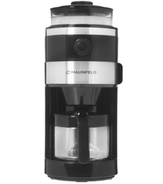 Кофеварка капельная Maunfeld MF-731BK черный, исп. кофе - зерновой/молотый, 0.83 л, 820 Вт.