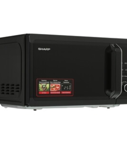 Микроволновая печь Sharp R2852RK черный/серебристый, 20 л, 800 Вт, переключатели - кнопки, поворотный механизм