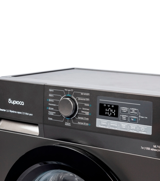 Стиральная машина Бирюса WM-ML712/10 DM черный, загрузка фронтальная 7 кг, 1200 об/мин, класс A+++