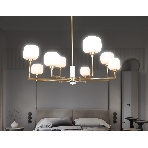 Люстра Ambrella light LH53017/8 BS/FR латунь/белый матовый G9*8 max 40W D830*680, фото 1