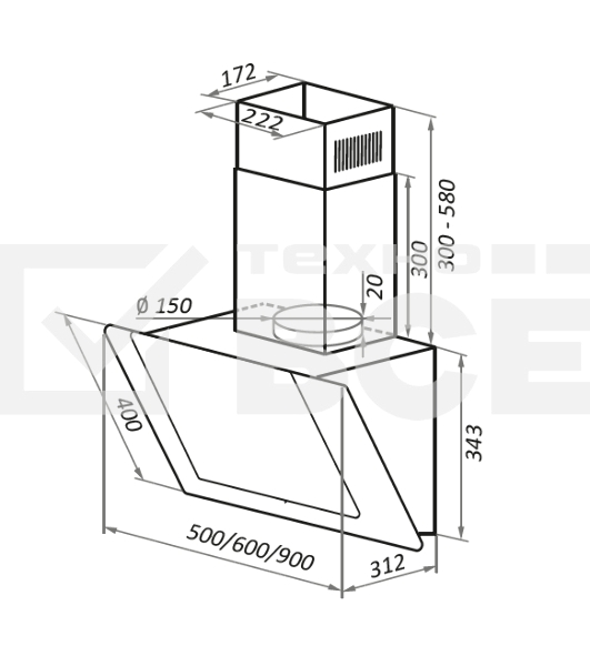 Вытяжка Maunfeld WIND 60 БЕЛЫЙ
