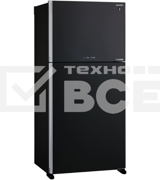Холодильник Sharp SJ-XG60PMBK черный двухкамерный 422/178 л морозилка сверху, No Frost