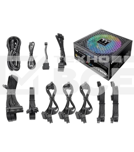 Блок питания Thermaltake ATX 750W Toughpower iRGB Plus 80 PLUS gold (24+4+4pin) APFC 140mm fan color LED 9xSATA Cab Manag RTL