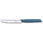 Нож кухонный Victorinox Swiss Modern (6.9006.11W2) стальной столовый для томатов лезв.110мм серрейт. заточка синий, фото2