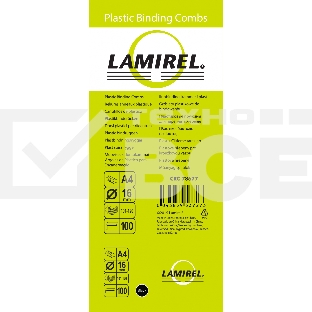 Пружины для переплета пластиковые Fellowes Lamirel LA-7867701 16мм черный 100 шт