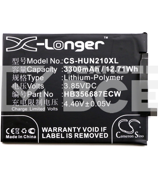 Аккумулятор CameronSino CS-HUN210XL HB356687ECW для Huawei Honor 7X3.85V / 3300mAh / 12.71Wh
