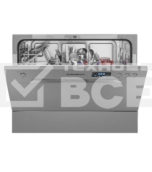 Посудомоечная машина Maunfeld MLP-06DS, серый, 55 см, 6 компл., 49 дБ, класс A+
