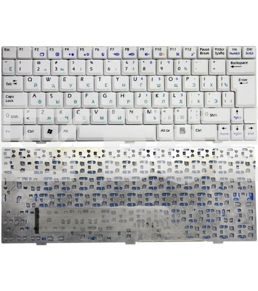 Клавиатура для ноутбука MSI Wind U90 U100 U110 U120, белый