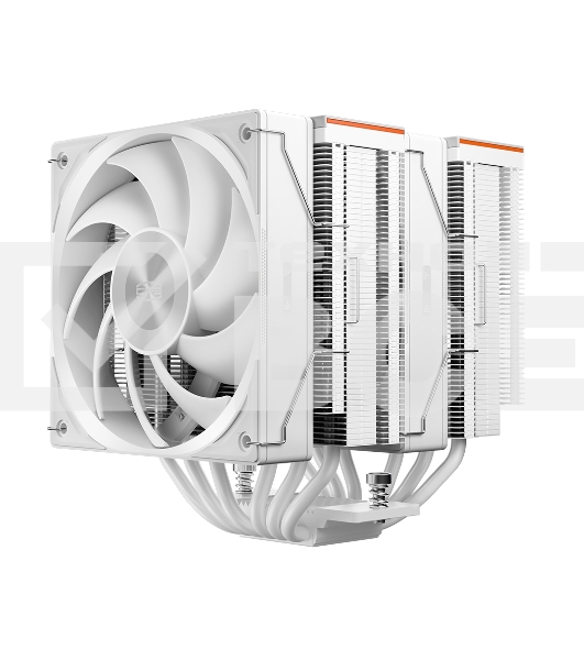 Кулер для процессора PCCooler RZ620 WH (260W, 4-pin PWM, 158mm, Al/Cu, 6x6mm, 2x120mm, 86.73CFM, 32dBA, 1800RPM, S: 1851/1700/1200/115X, AM5/AM4, white)