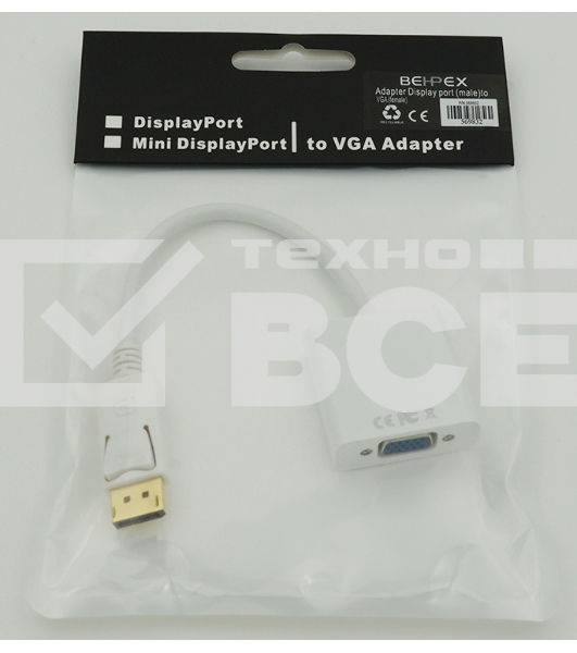 Переходник Belsis Display port (male) to VGA (female)