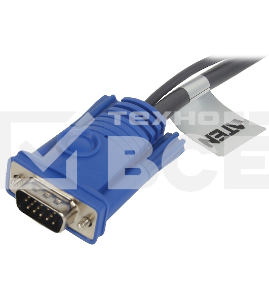 Кабель KVM ATEN 2L-5201U USB(тип А Male)+HDB15(Male) <-> SPHD15(Male) 1,2м., черный.