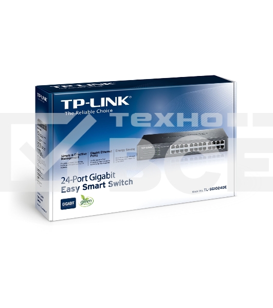 Коммутатор TP-Link SMB TL-SG1024DE 24-Port Gigabit Easy Smart Switch, 24 10/100/100Mbps RJ45 ports, MTU/Port/Tag-based VLAN, QoS, IGMP Snooping
