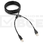 Кабель Gembird/Cablexpert CCF2-USB2-AMBM-15 USB 2.0 Pro Кабель , AM/BM, 4.5м, экран,2феррит.кольца, черный, пакет, фото 1