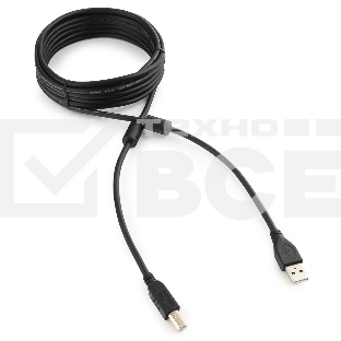 Кабель Gembird/Cablexpert CCF2-USB2-AMBM-15 USB 2.0 Pro Кабель , AM/BM, 4.5м, экран,2феррит.кольца, черный, пакет
