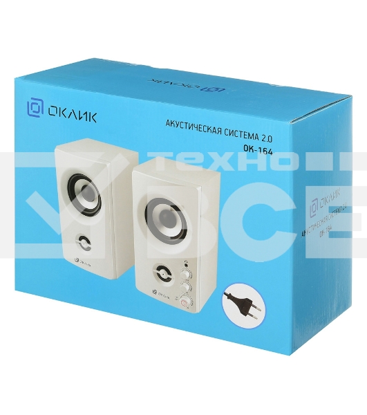 Колонки Oklick OK-164 2.0 белый 30Вт