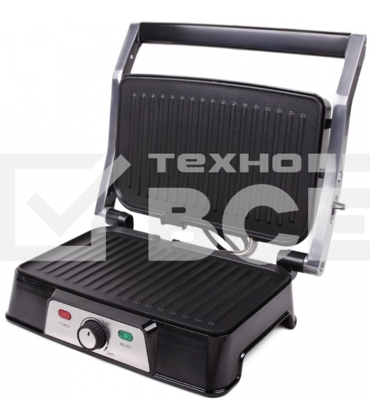 Электрический пресс-гриль Endever Grillmaster 220, серебристый/черный