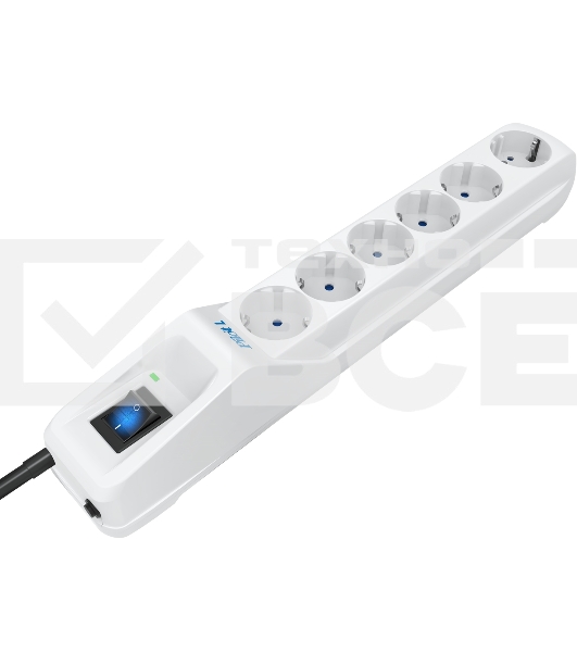 Сетевой фильтр Pilot L GP 6 розеток (5 евро + 1GP) 7 м/ Surge protector Pilot L GP 6 outlets (5 EUR + 1GP) 7 m white