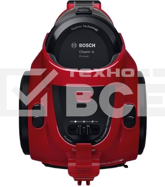 Пылесос Bosch BGC05AAA2 красный/черный, 350/700 Вт, уборка сухая, пылесборник контейнер 1.5 л