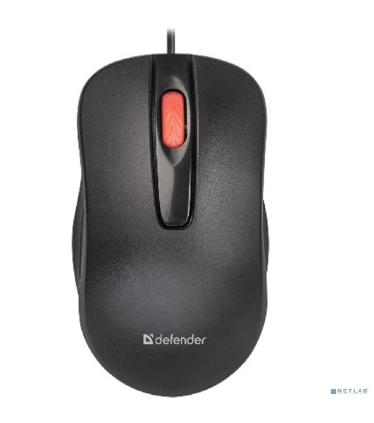 Мышь проводная Defender Point MM-756 черный, 1000 dpi, USB, кнопки - 3
