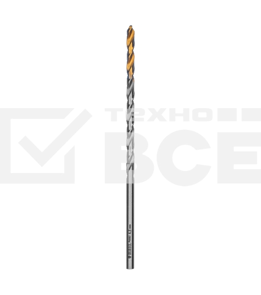 Сверло спиральное по металлу 4,5 х 126 мм, Р6М5, Golden Tip, удлиненное Denzel