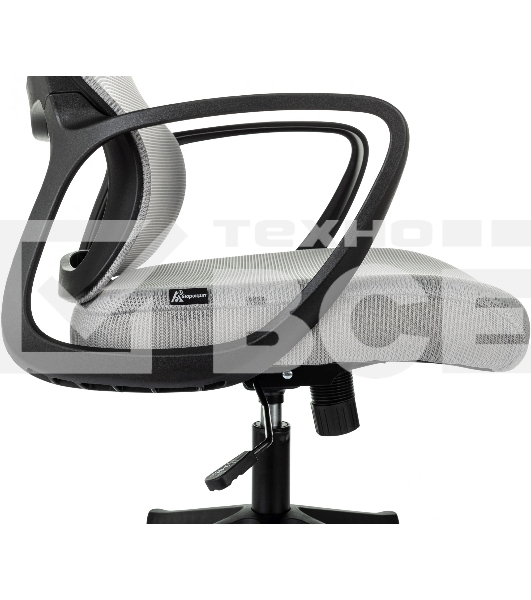 Кресло руководителя Бюрократ Wise серый, сетка/ткань, с подголов. крестов. пластик