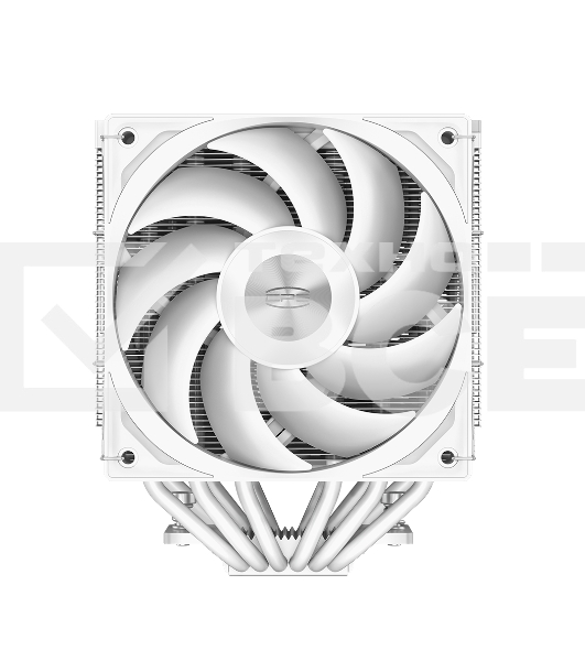 Кулер для процессора PCCooler RZ620 WH (260W, 4-pin PWM, 158mm, Al/Cu, 6x6mm, 2x120mm, 86.73CFM, 32dBA, 1800RPM, S: 1851/1700/1200/115X, AM5/AM4, white)