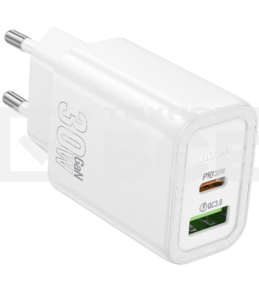 Сетевое зарядное устройство Hoco N63 Gentle 30W 3A (PD+QC) белый