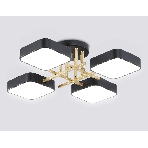 Люстра светодиодная на штанге Ambrella light FL516343/4 BK/GD черный/золото 72W 3000-6000K 550*550*150 (без ПДУ), фото8