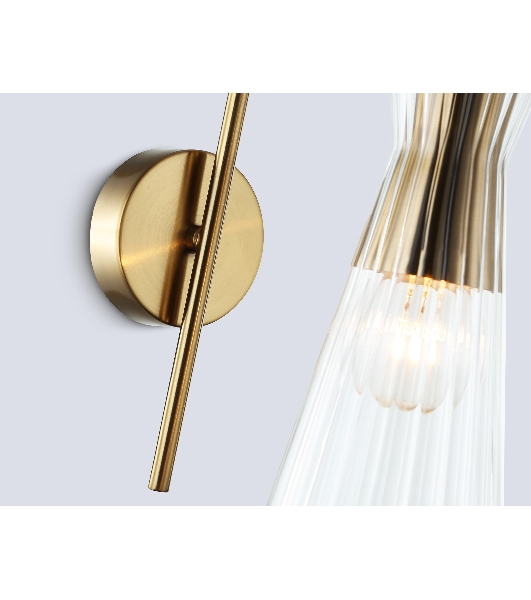 Настенный светильник Ambrella light LH55705 BS/CL латунь/прозрачный E14 max 40W 220*90*300