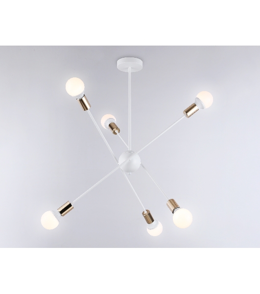 Светильник Ambrella light TR80432/6 WH/GD белый/золото E27/6 max 60W D950*730