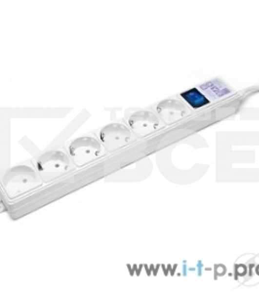 Фильтр-удлинитель PowerCube (SPG(5+1)-16B-3M) 6 розеток, 3м,16А/3,5 кВт, белый