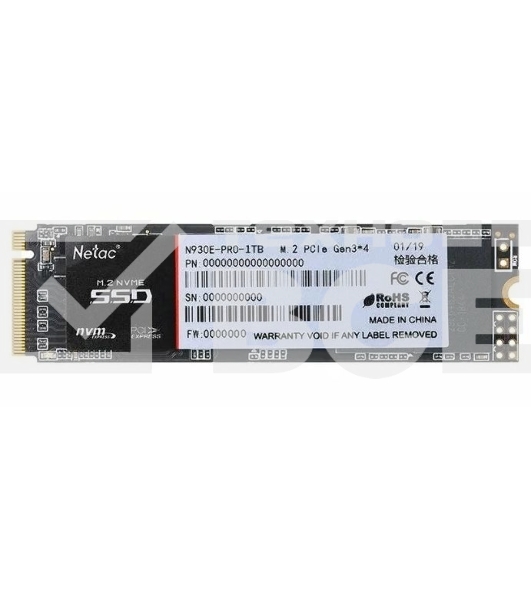Накопитель SSD Netac N930E Pro, 1TB, PCIe 3.0 x4, M.2 2280, NVMe, R/W 2130/1720