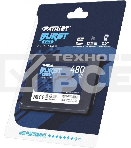 Накопитель SSD Patriot Burst Elite, 480GB, SATA, 2.5