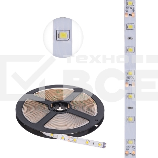 Лента LED 5 м 12 В 2835 2700 К IP65 60 LED/м для БП с клеммами LAMPER