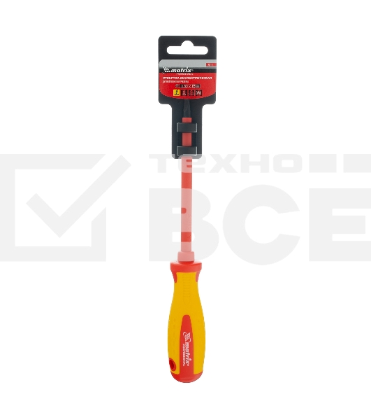 Отвертка Matrix Insulated, SL5,5 x 125 мм, CrMo, до 1000 В, двухкомп. рукоятка