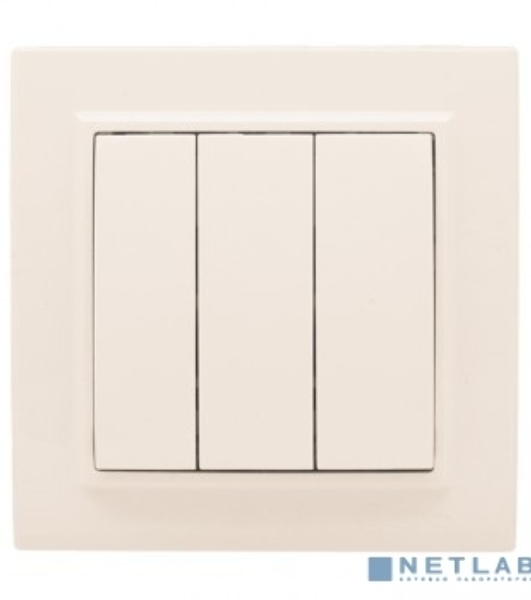 Выключатель 3-кл. СП 10А бежевый Минск EKF