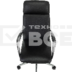 Кресло руководителя Бюрократ _VEGA черный кожа крестов. алюминий, фото6