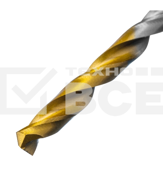 Сверло спиральное по металлу 4,5 х 126 мм, Р6М5, Golden Tip, удлиненное Denzel