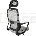 Кресло руководителя Бюрократ Wise серый, сетка/ткань, с подголов. крестов. пластик, фото12