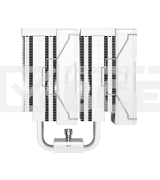 Кулер для процессора PCCooler RZ620 WH (260W, 4-pin PWM, 158mm, Al/Cu, 6x6mm, 2x120mm, 86.73CFM, 32dBA, 1800RPM, S: 1851/1700/1200/115X, AM5/AM4, white)