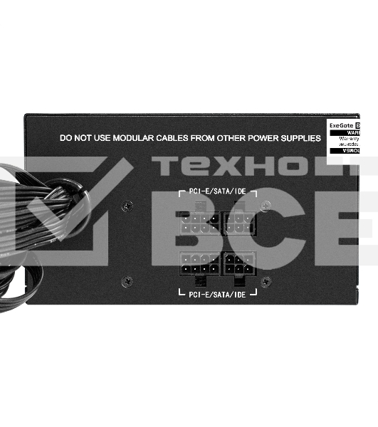 Блок питания серверный 1100W ExeGate ServerPRO-1100PAS (ATX, APFC, КПД 82% (80 PLUS), 12cm fan, 24pin, 2(4+4)pin, 6xPCI-E, 8xSATA, 4xIDE, Cable Management, black)