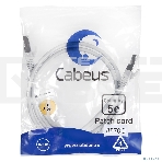 Шнур коммутационный Cabeus, кат. 5е, экр., F/UTP, RJ45/RJ45, LSZH, AWG24, 1м, серый, фото 1