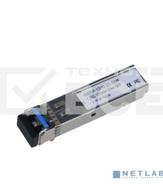 Модуль SFP Dahua DH-GSFP-1310-20-SMF LC; до 1.25Гбит/c; до 20км (одномодовое оптоволокно); 1310нм/1310нм