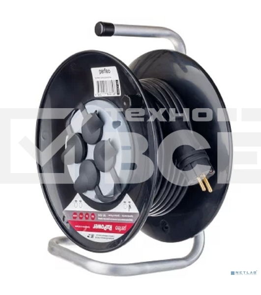 Удлинитель на катушке без заземления PERFEO RU POWER 40м 4гн 16А ПВС 2х2,5 IP44 (РБК16).